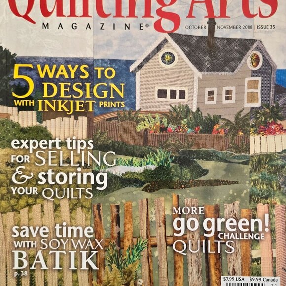 Quilting Arts Magazine October November 2008 Five Ways To Design With Inkjet Pri - Picture 1 of 13